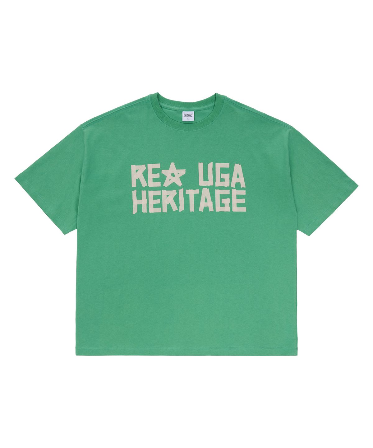 유니버스 가먼트(UNIVERSE GARMENT) 테이프 프린트 티셔츠_GREEN