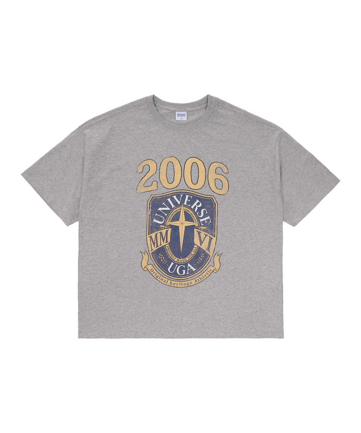 유니버스 가먼트(UNIVERSE GARMENT) HTG 엠블럼 티셔츠_MELANGE GREY