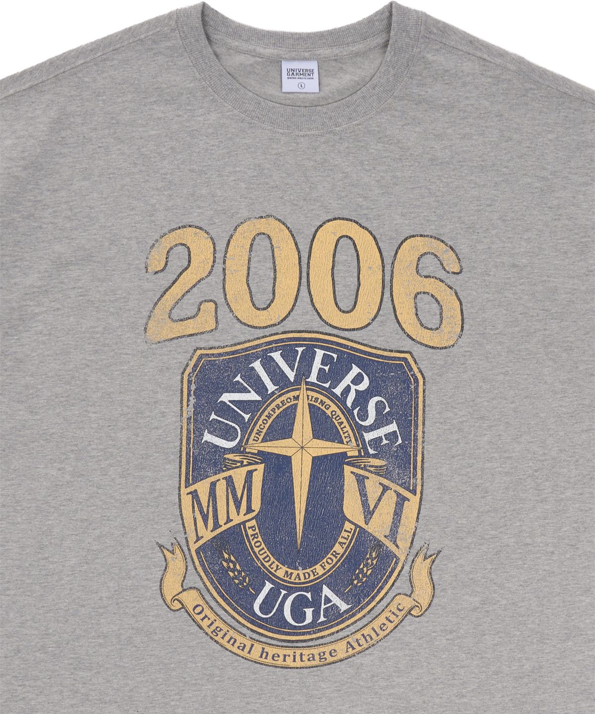 유니버스 가먼트(UNIVERSE GARMENT) HTG 엠블럼 티셔츠_MELANGE GREY