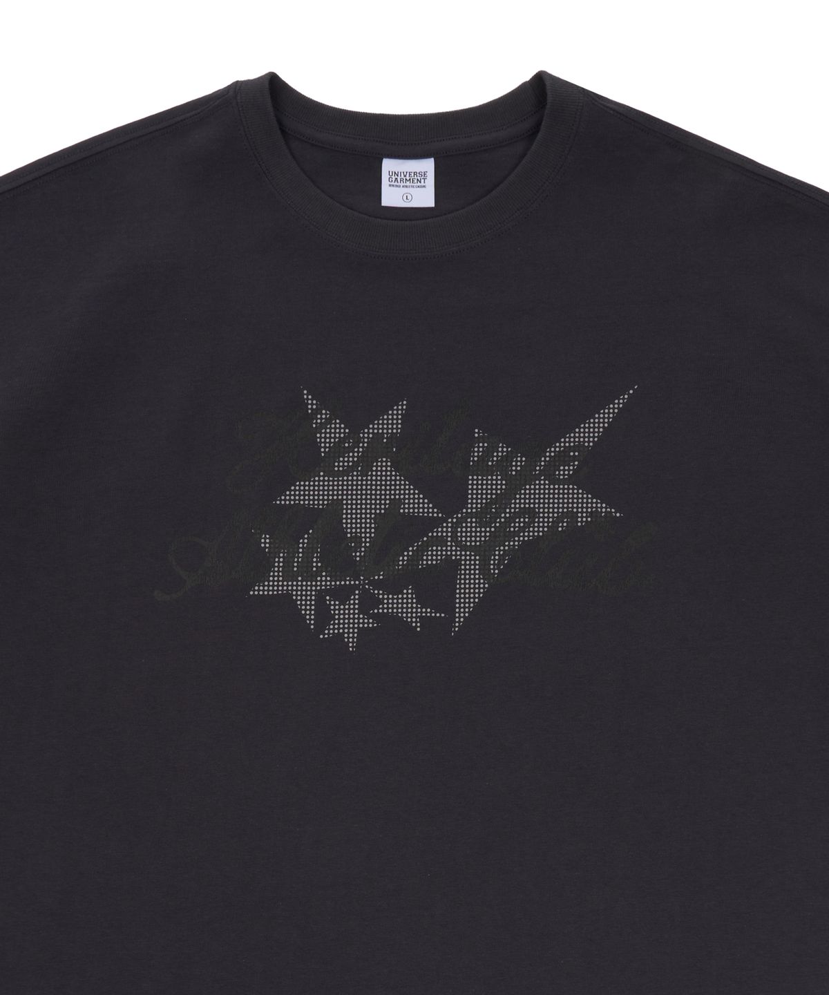 유니버스 가먼트(UNIVERSE GARMENT) HAC 프린트 티셔츠_CHARCOAL