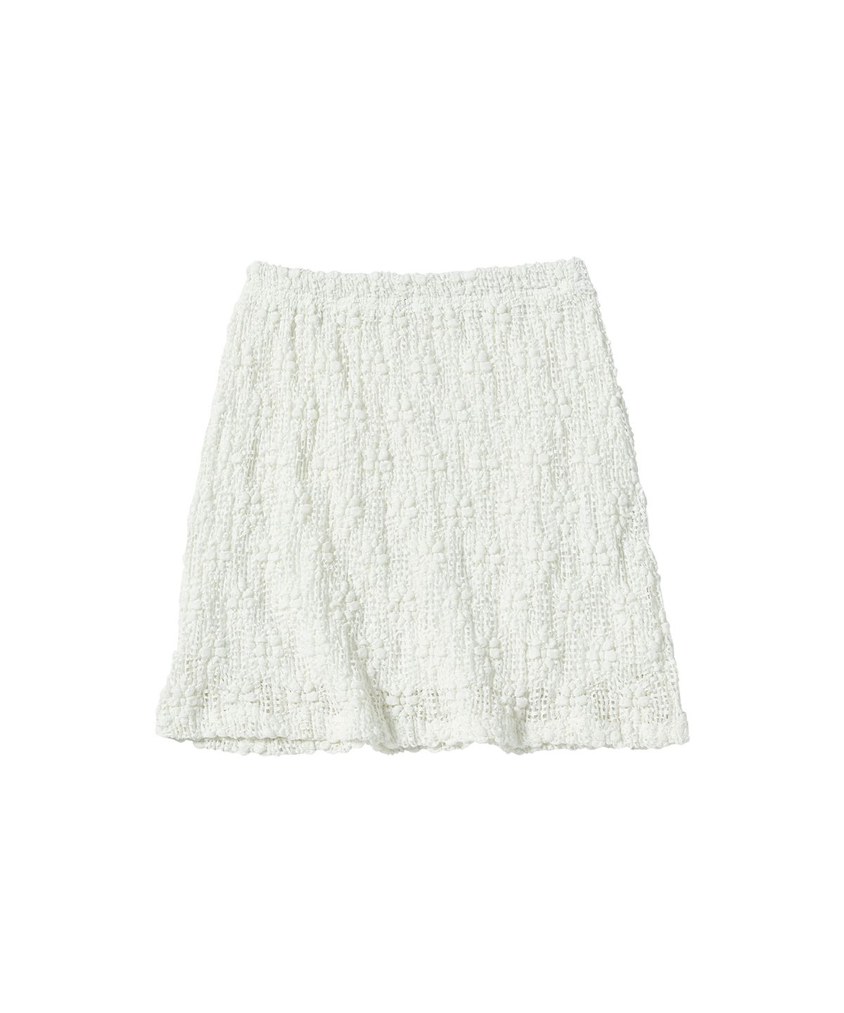 꼬모니노즈(COMONINOZ) W FLOWER KNIT MINI SKIRT [CREAM]
