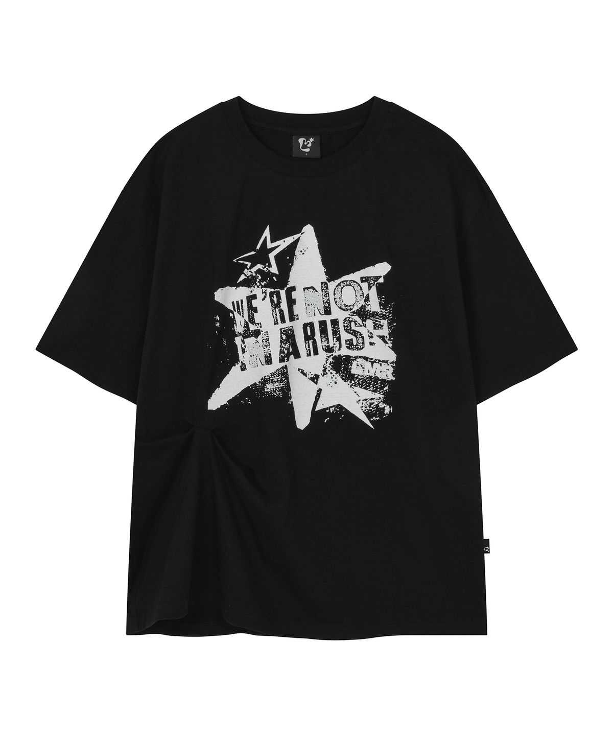 엘엠알(LMR) 빈티지 스타 슬럽 핀턱 반팔 티셔츠 BLACK