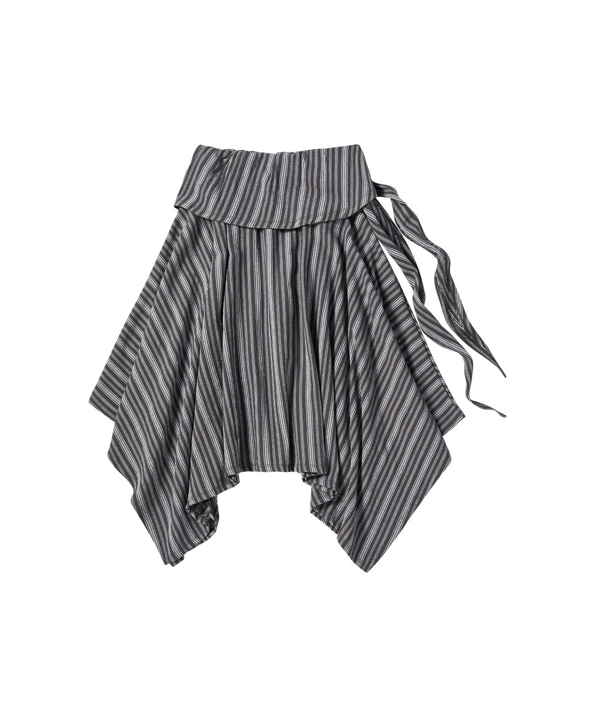 꼬모니노즈(COMONINOZ) W LINEN STRIPE SKIRT [DEEP GRAY]