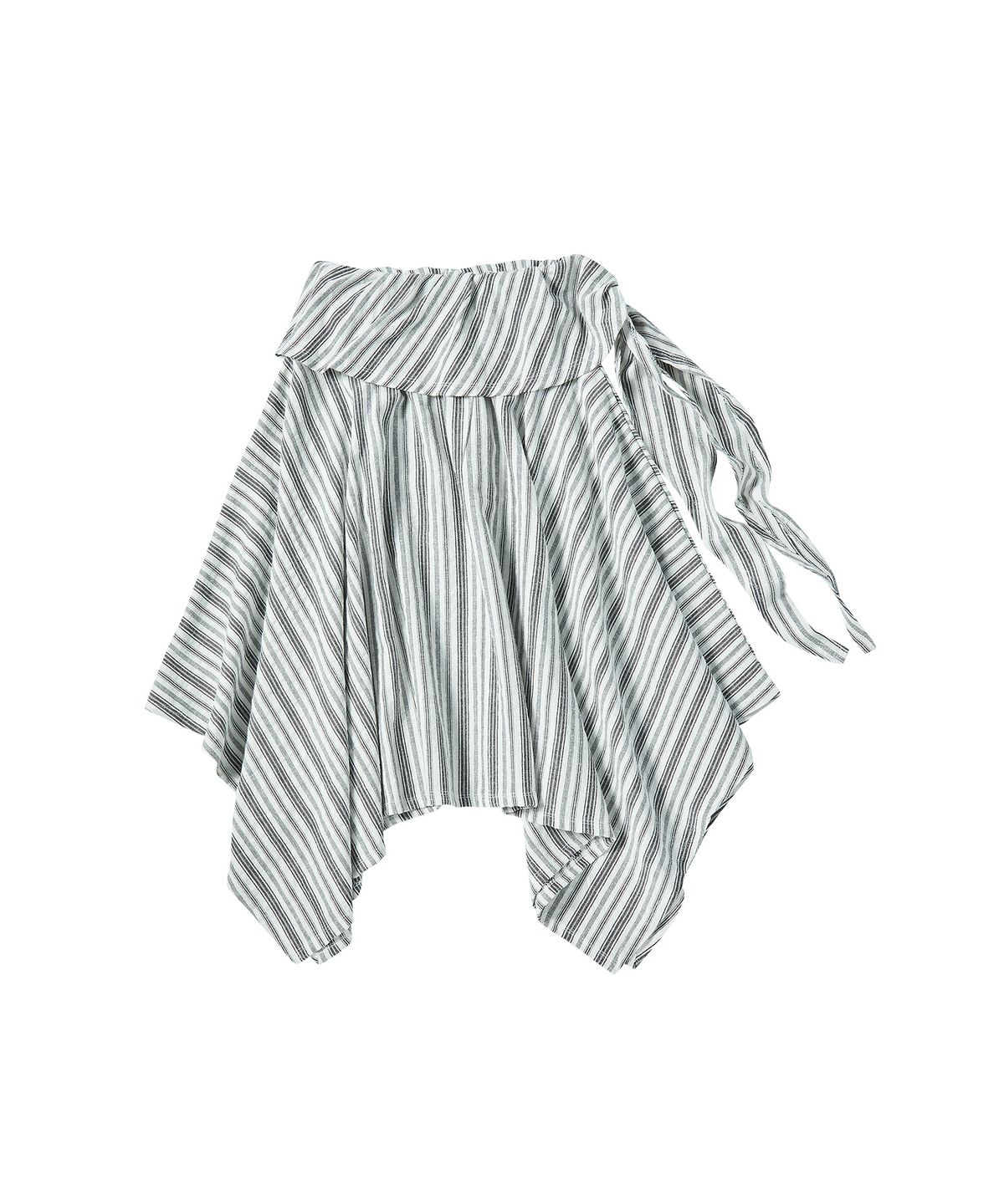 꼬모니노즈(COMONINOZ) W LINEN STRIPE SKIRT [IVORY]
