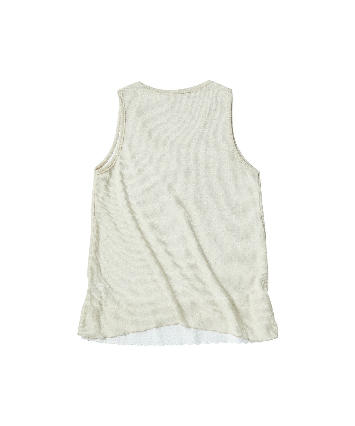 꼬모니노즈(COMONINOZ) W LACE KNIT ONE-PIECE [BEIGE]