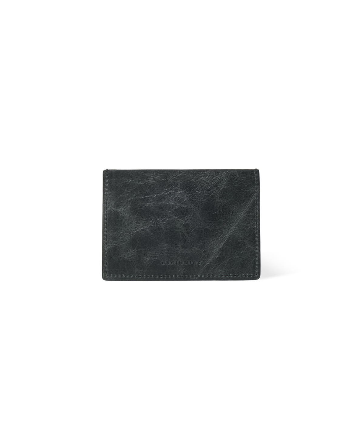 언지미크(UNGIMMICK) CRINKLED LEATHER CARD HOLDER (BLACK / BUFFALO SKIN)