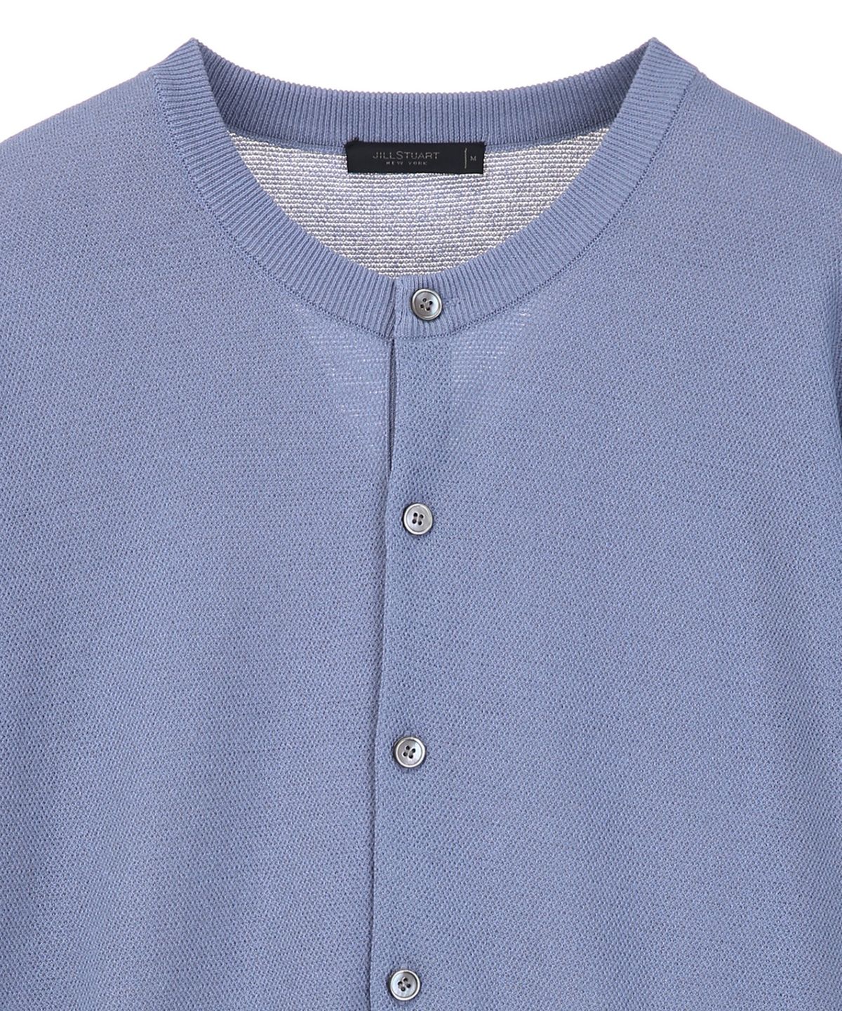 질스튜어트뉴욕 맨(JILLSTUART NEWYORK MEN) 코튼 강연 크루넥 가디건 - 블루 (JNSW6B507B2)