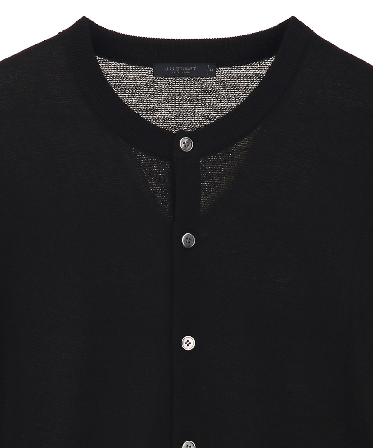 질스튜어트뉴욕 맨(JILLSTUART NEWYORK MEN) 코튼 강연 크루넥 가디건 - 블랙 (JNSW6B507BK)