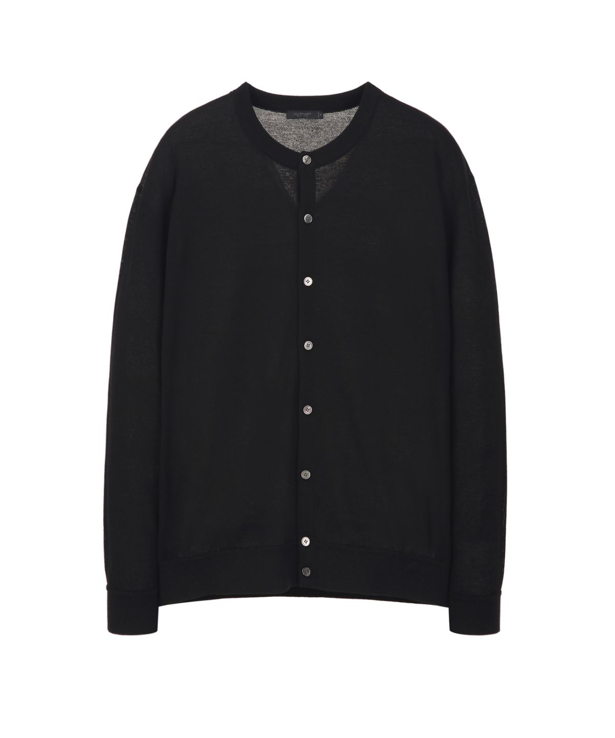 질스튜어트뉴욕 맨(JILLSTUART NEWYORK MEN) 코튼 강연 크루넥 가디건 - 블랙 (JNSW6B507BK)