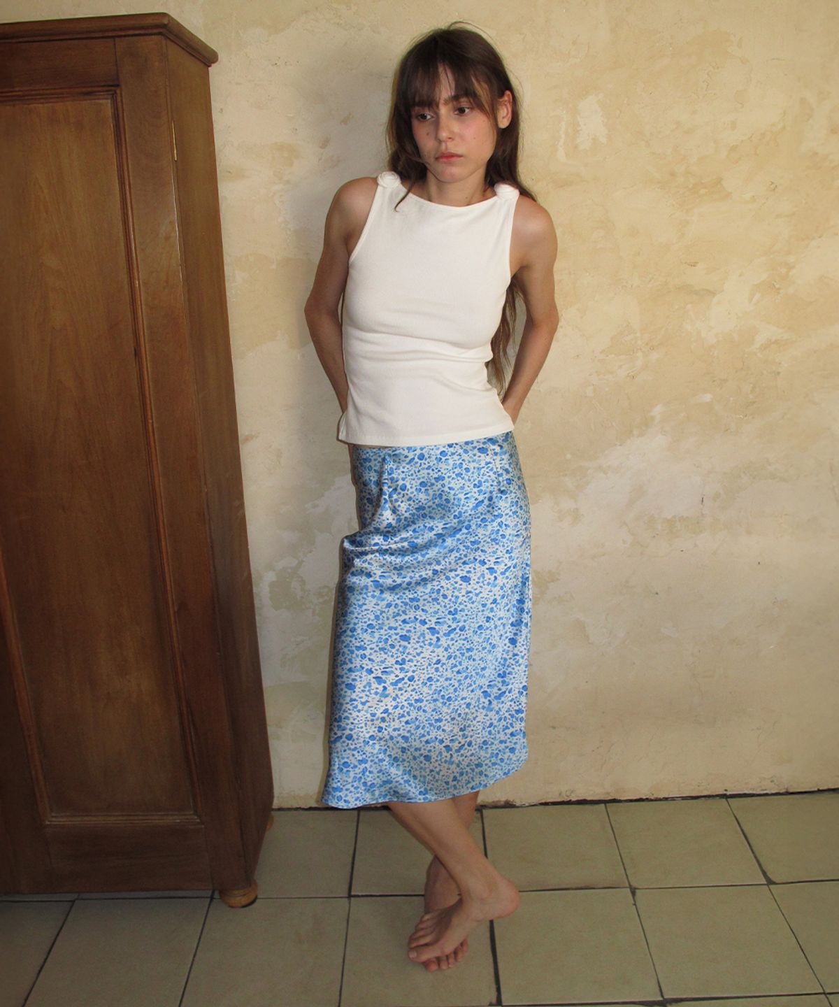 센토르(CENTAUR.KR) LEOPARD MIDI SKIRT_SKY BLUE