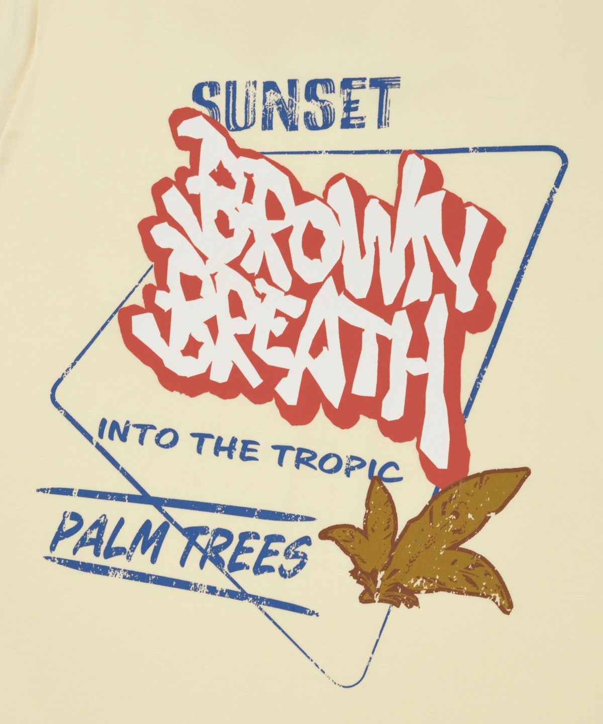 브라운브레스(BROWNBREATH) W SUNSET TROPICS TEE - CREAM