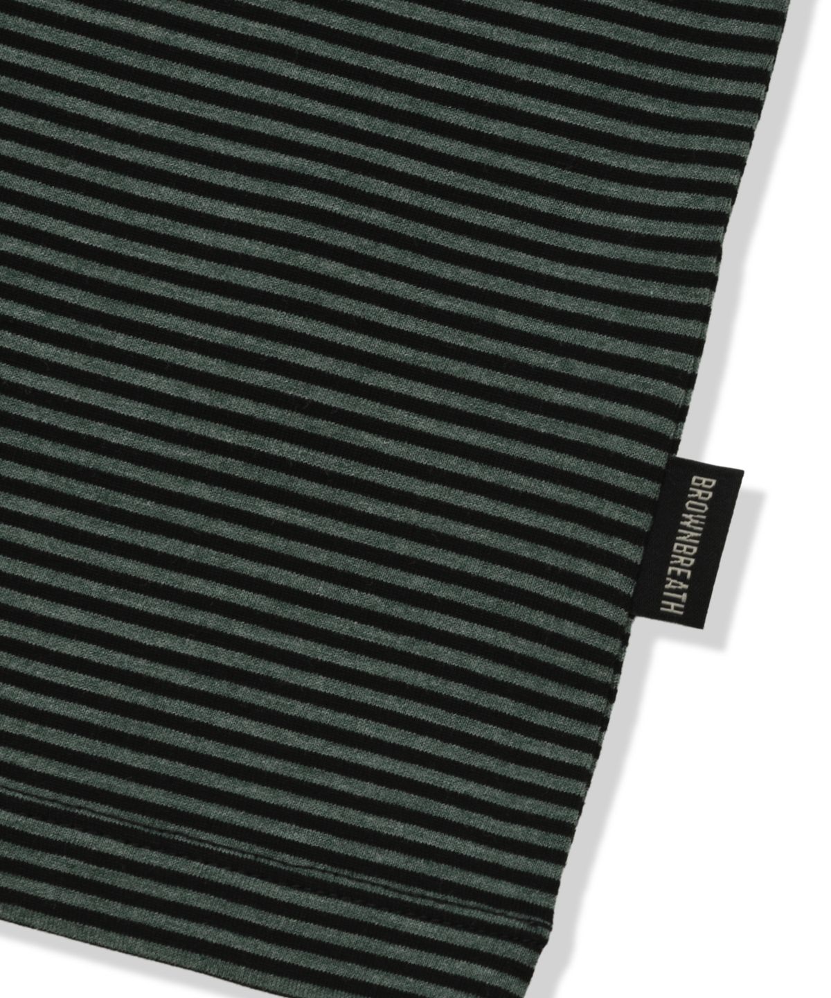 브라운브레스(BROWNBREATH) W TAG STRIPE SHORT SLEEVE HOODIE - GREEN