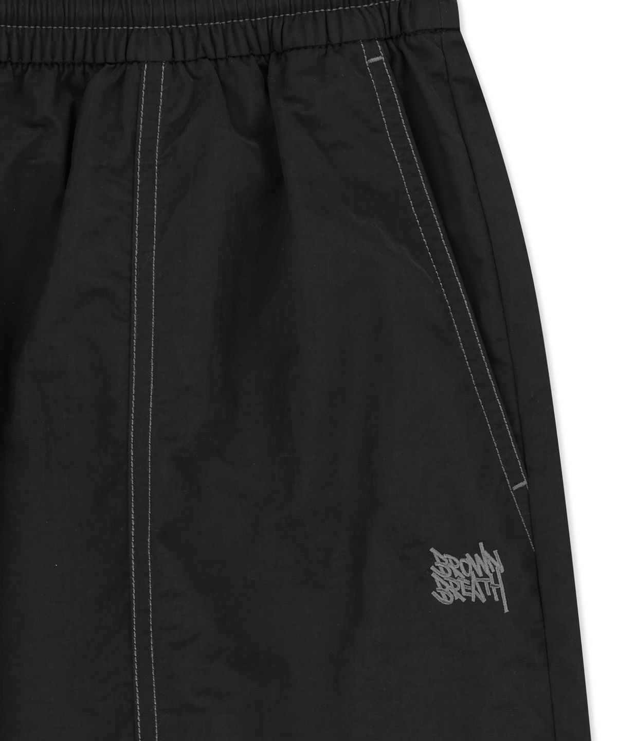 브라운브레스(BROWNBREATH) NYLON RIPSTOP SHORTS - BLACK