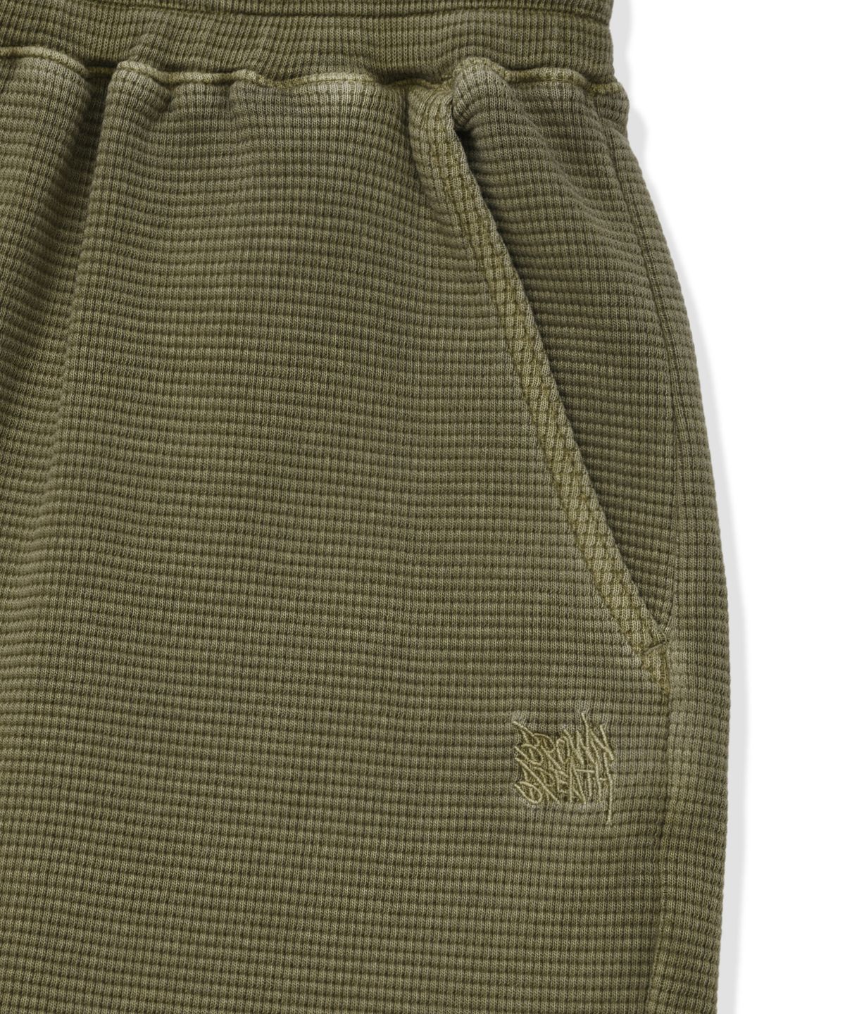 브라운브레스(BROWNBREATH) WAFFLE PIGMENT SHORTS - BEIGE