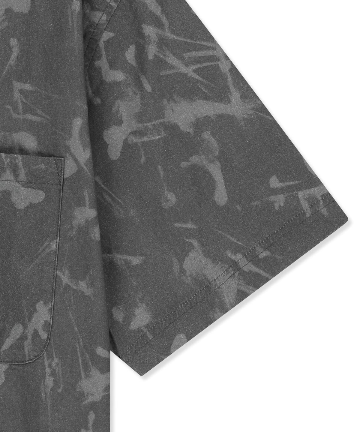 브라운브레스(BROWNBREATH) HAWAIIAN PATTERN TAG HALF SHIRT - CHARCOAL