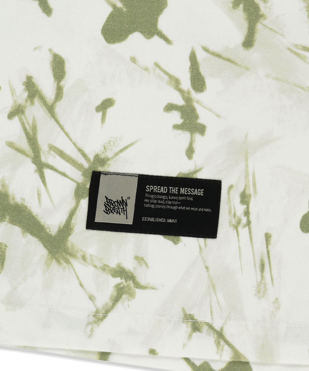 브라운브레스(BROWNBREATH) HAWAIIAN PATTERN TAG HALF SHIRT - KHAKI