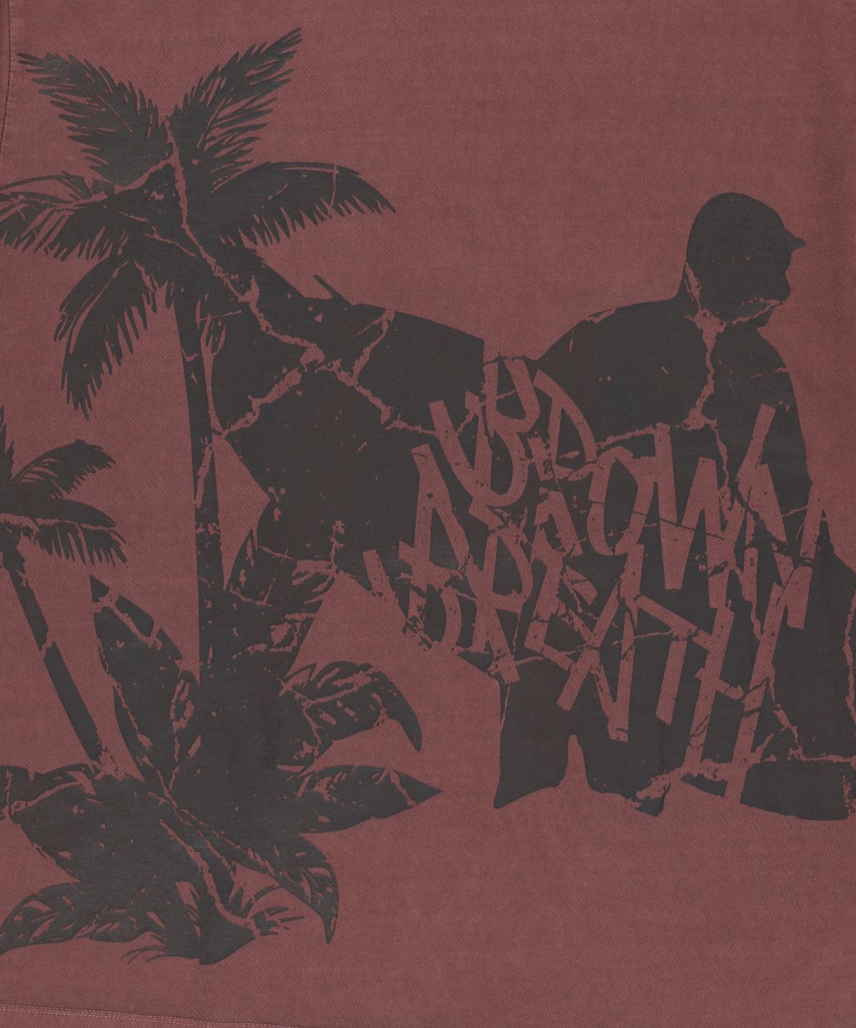 브라운브레스(BROWNBREATH) PIGMENT SURFING TAG TEE - BURGANDY