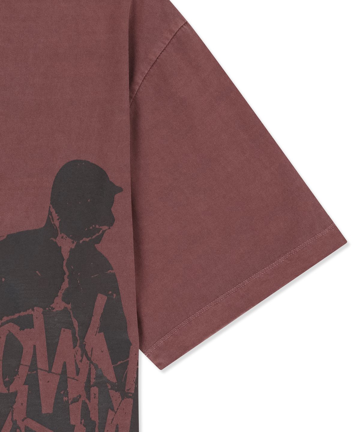 브라운브레스(BROWNBREATH) PIGMENT SURFING TAG TEE - BURGANDY