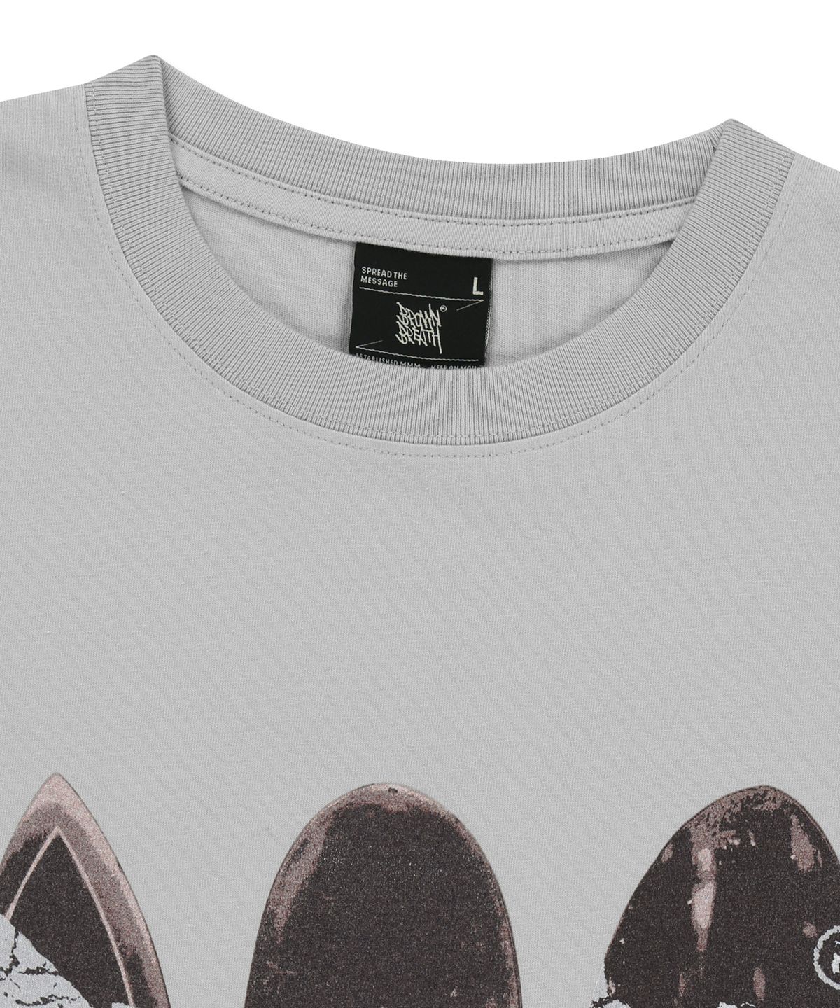 브라운브레스(BROWNBREATH) SURFING BOARD TAG TEE - CHARCOAL