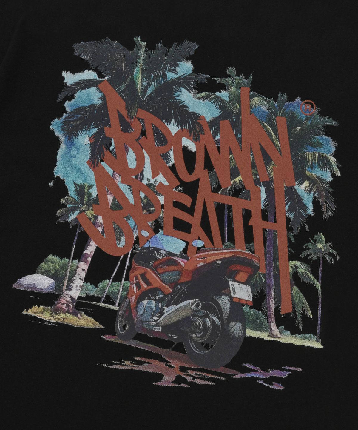 브라운브레스(BROWNBREATH) TAG PALM CIRCUIT TEE - BLACK