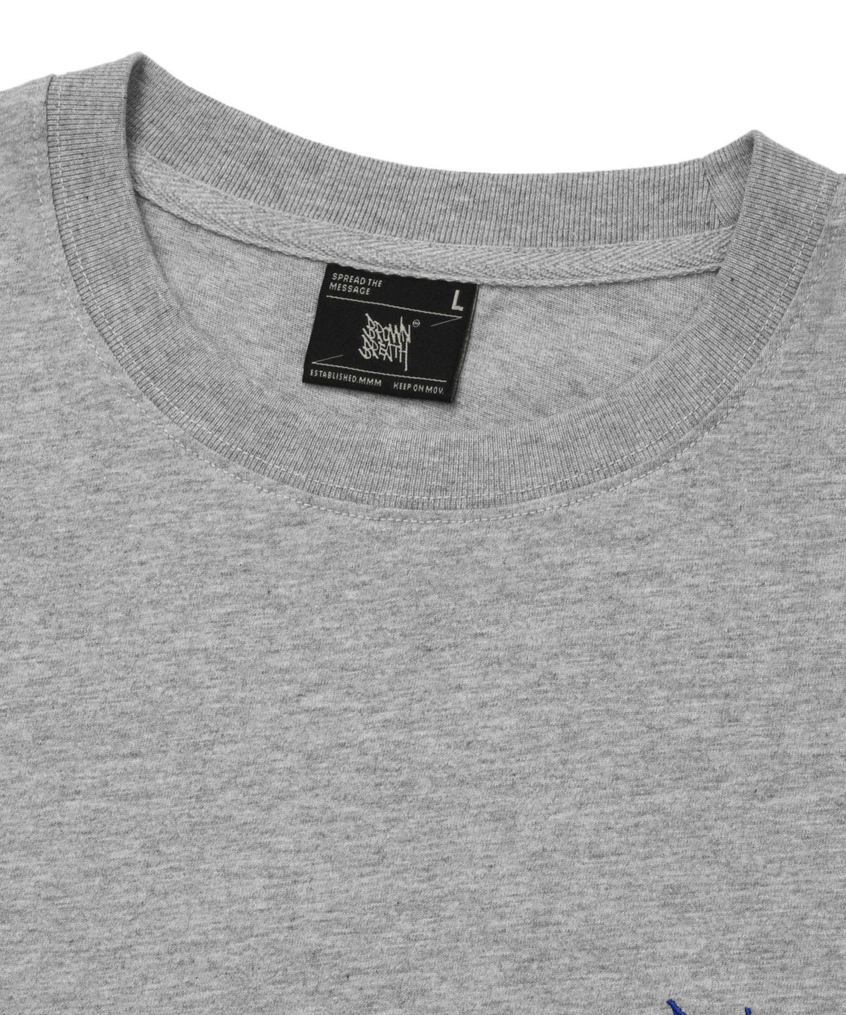 브라운브레스(BROWNBREATH) TAG PALM CIRCUIT TEE - MELANGE GREY