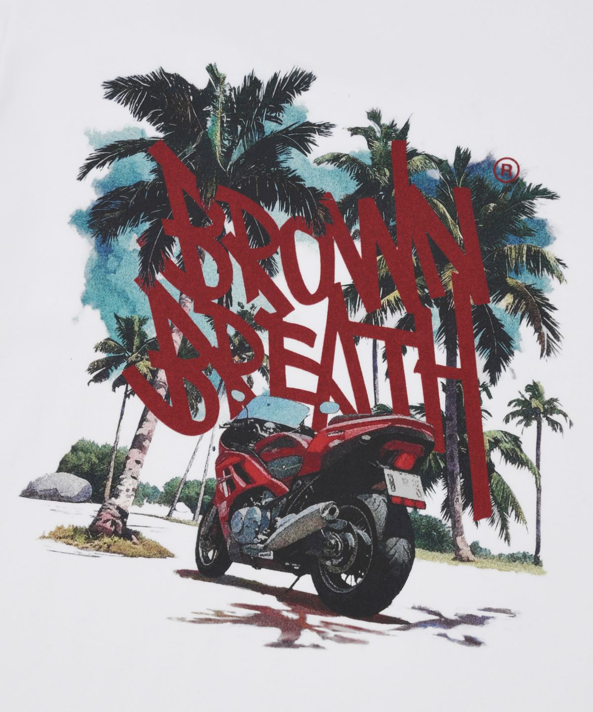 브라운브레스(BROWNBREATH) TAG PALM CIRCUIT TEE - WHITE