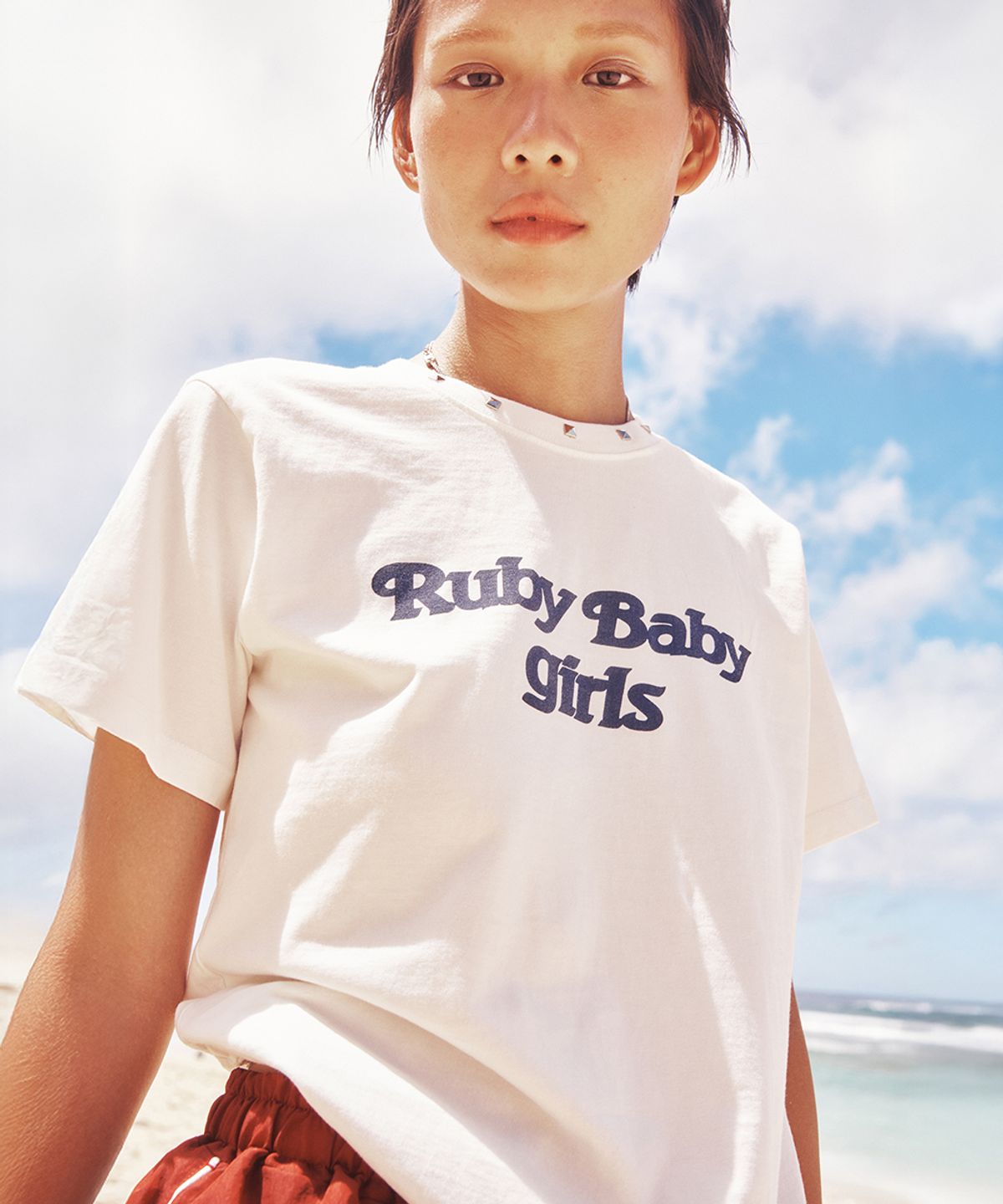 센토르(CENTAUR.KR) STUD HALF SLEEVE T-SHIRT_WHITE