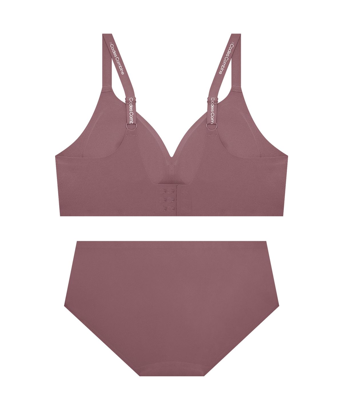 코데즈컴바인 이너웨어(CODES COMBINE INNERWEAR) 더블업 볼륨일체형 심리스 브라팬티 세트_로즈핑크