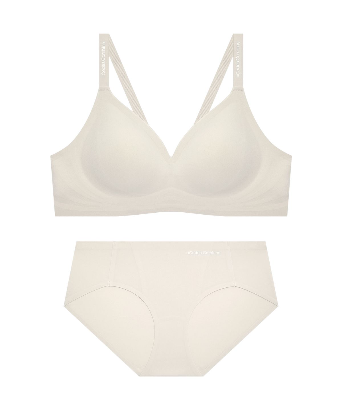 코데즈컴바인 이너웨어(CODES COMBINE INNERWEAR) 더블업 볼륨일체형 심리스 브라팬티 세트_스킨