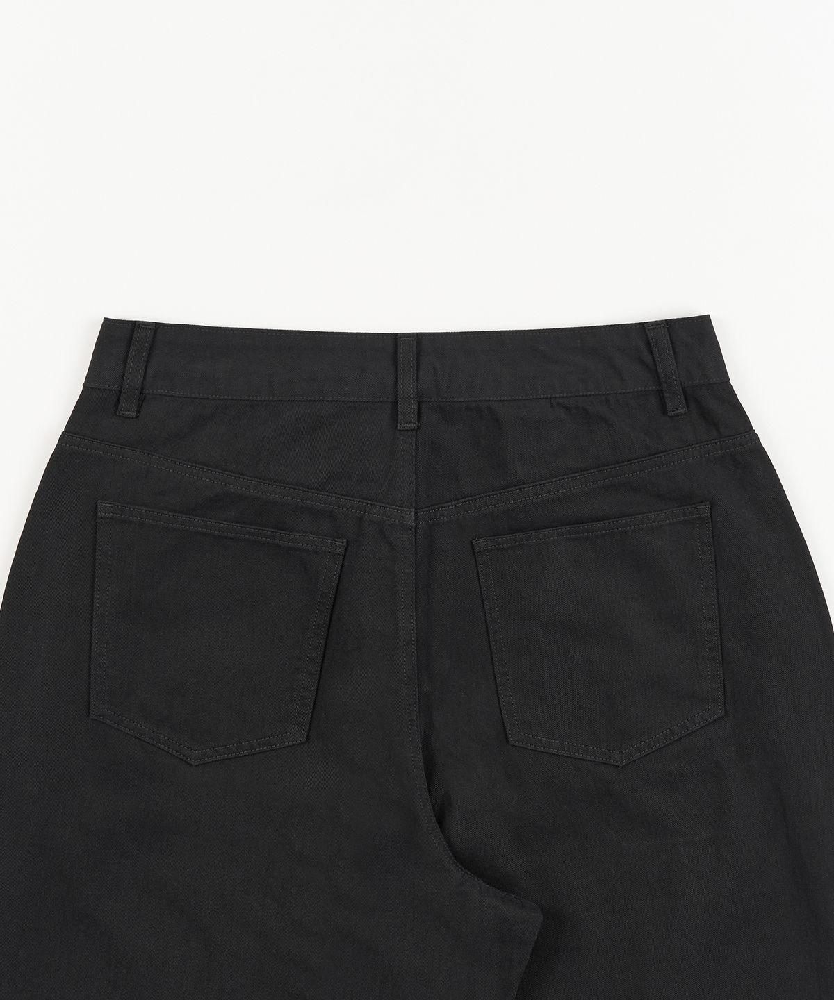 토피(TOFFEE) 커브드 와이드 코튼 팬츠 (BLACK)