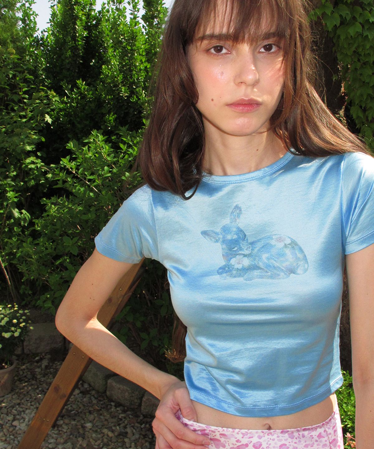 센토르(CENTAUR.KR) BAMBI HALF SLEEVE CROP T-SHIRT_BLUE