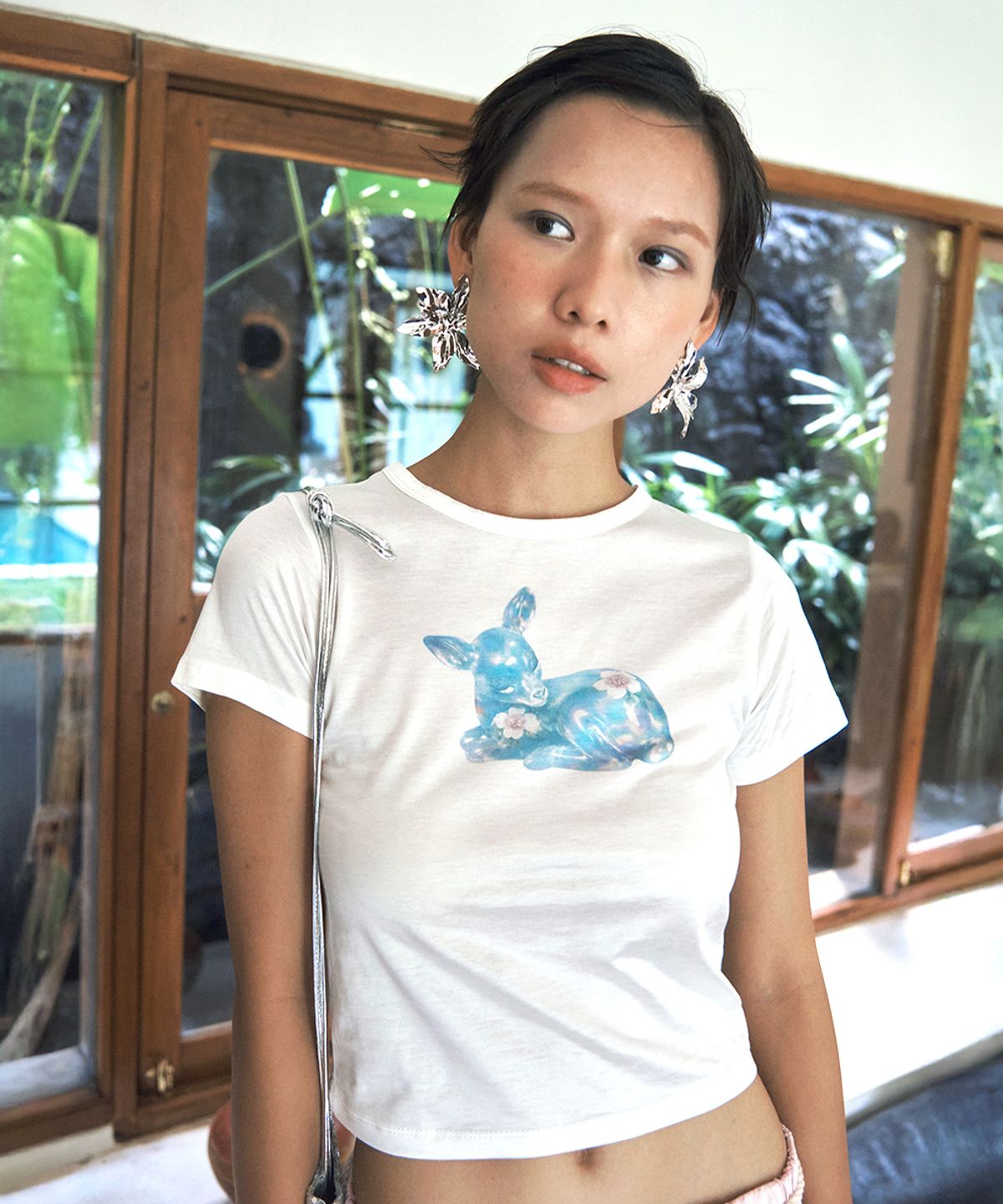 센토르(CENTAUR.KR) BAMBI HALF SLEEVE CROP T-SHIRT_WHITE