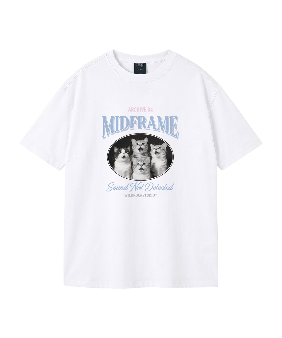 와일드락(WILDROCK) Midframe Cat 피그먼트 오버핏 반팔 티셔츠 (크롭 포함)