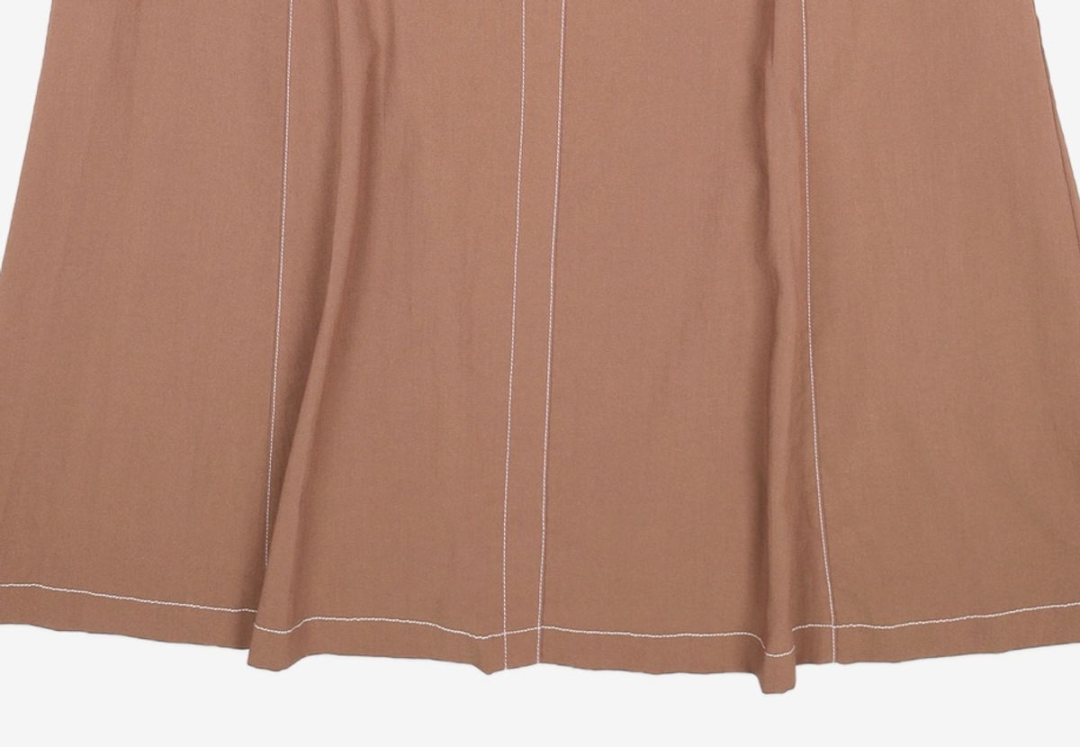 미쏘(MIXXO) 스퀘어넥 스티치 롱 원피스 MIWOWB621B L