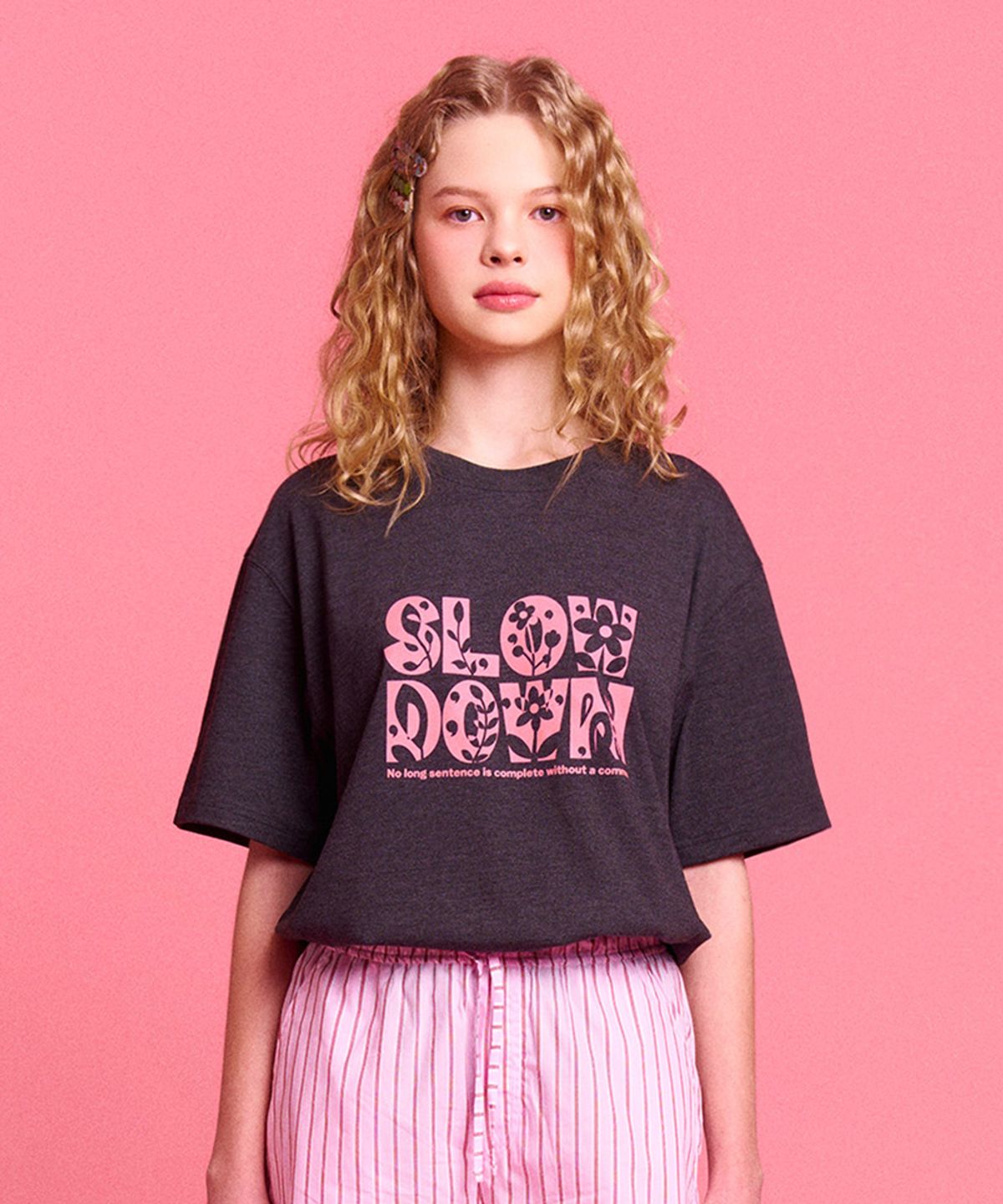 잉크오브마인드(INKOFMIND) [SLOW DOWN] T-shirt_Charcoal