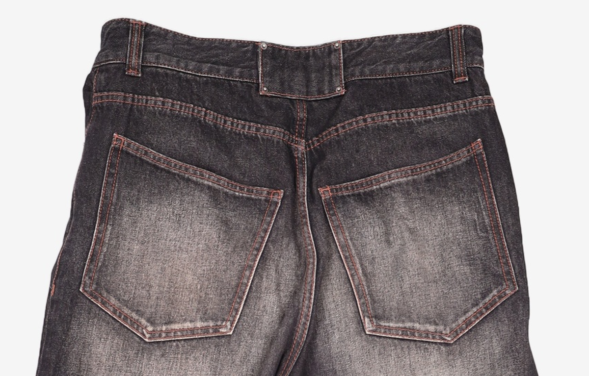 메종미네드(MAISON MINED) CRACK BRUSH WIDE DENIM PANTS BROWN 48
