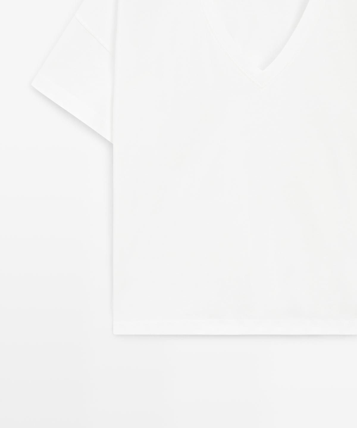 마시모두띠(MASSIMO DUTTI) 크롭핏 플루이드 브이넥 티셔츠