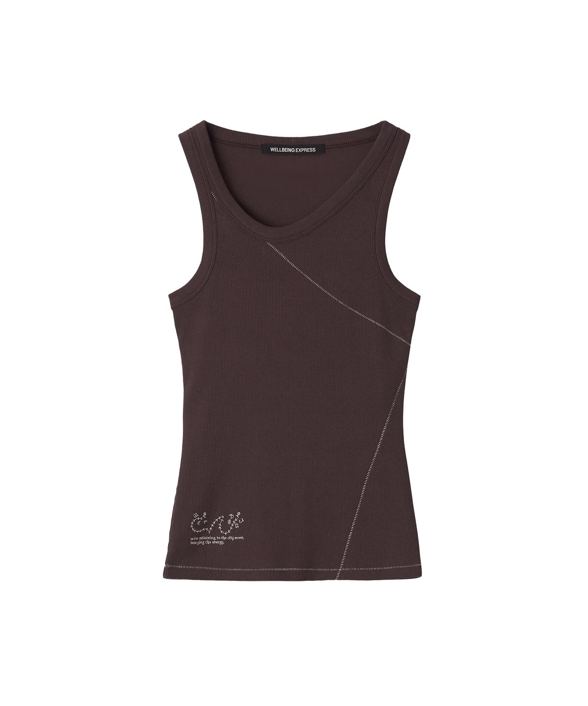 웰빙익스프레스(WELLBEING EXPRESS) Stiched Sleeveless Brown