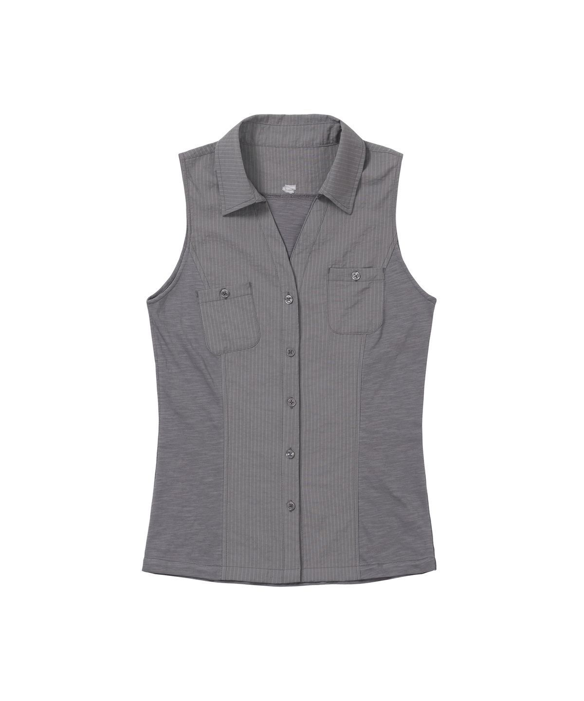 웰빙익스프레스(WELLBEING EXPRESS) Stripe Sleeveless Shirts Charcoal