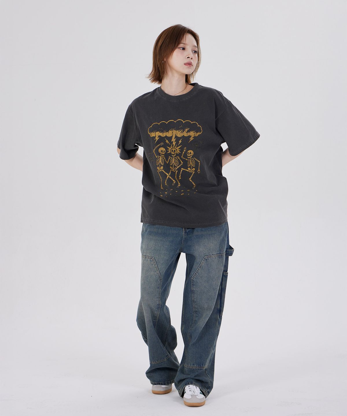 디스펑트(DYSFUNCT) SHOCK THERAPY PIGMENT T-SHIRT(CHARCOAL)