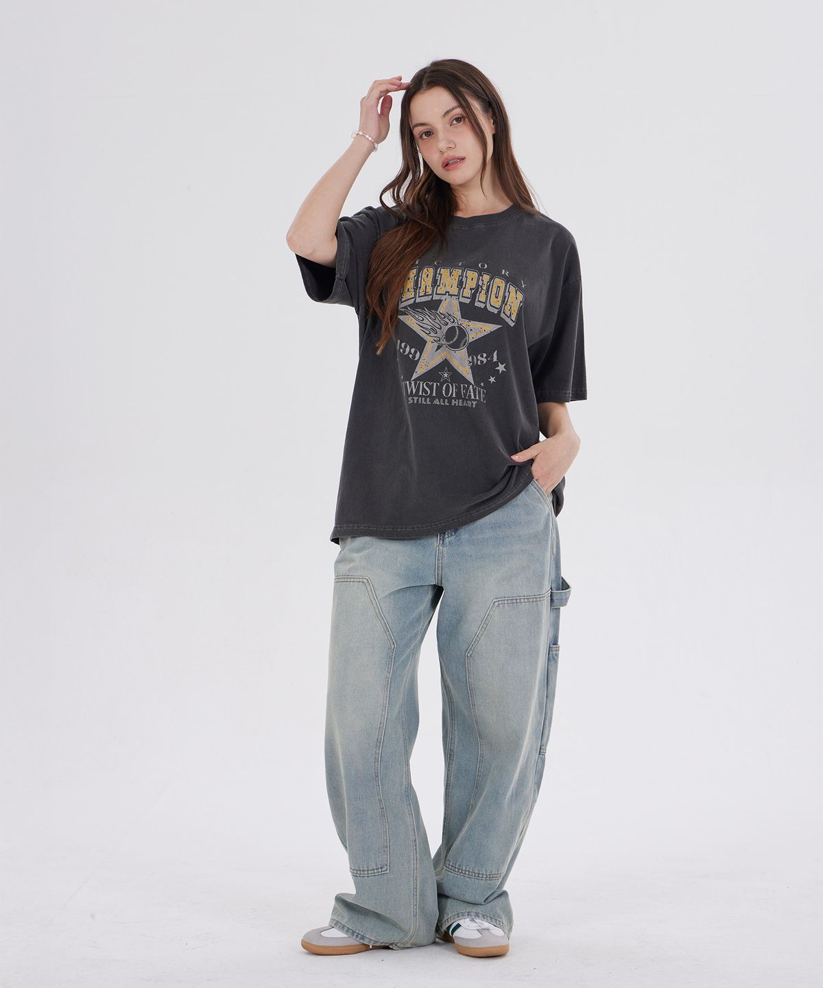 디스펑트(DYSFUNCT) CHAMPION STAR PIGAMENT T-SHIRT(CHARCOAL)