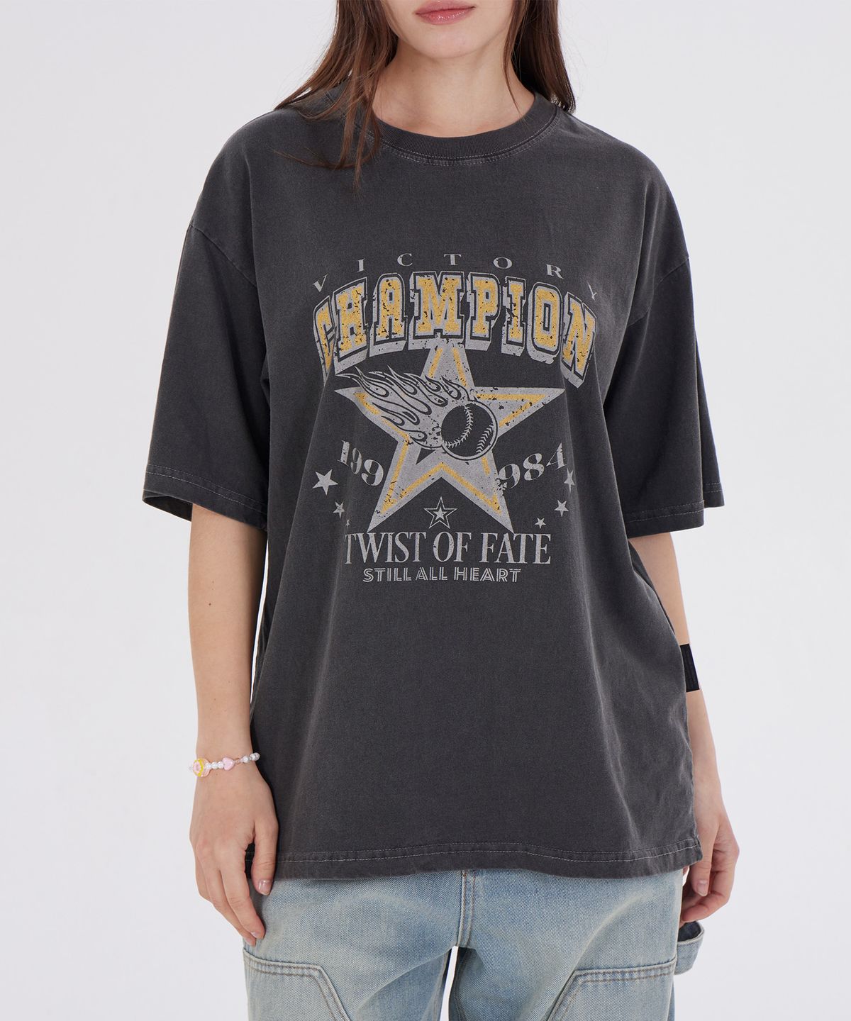 디스펑트(DYSFUNCT) CHAMPION STAR PIGAMENT T-SHIRT(CHARCOAL)