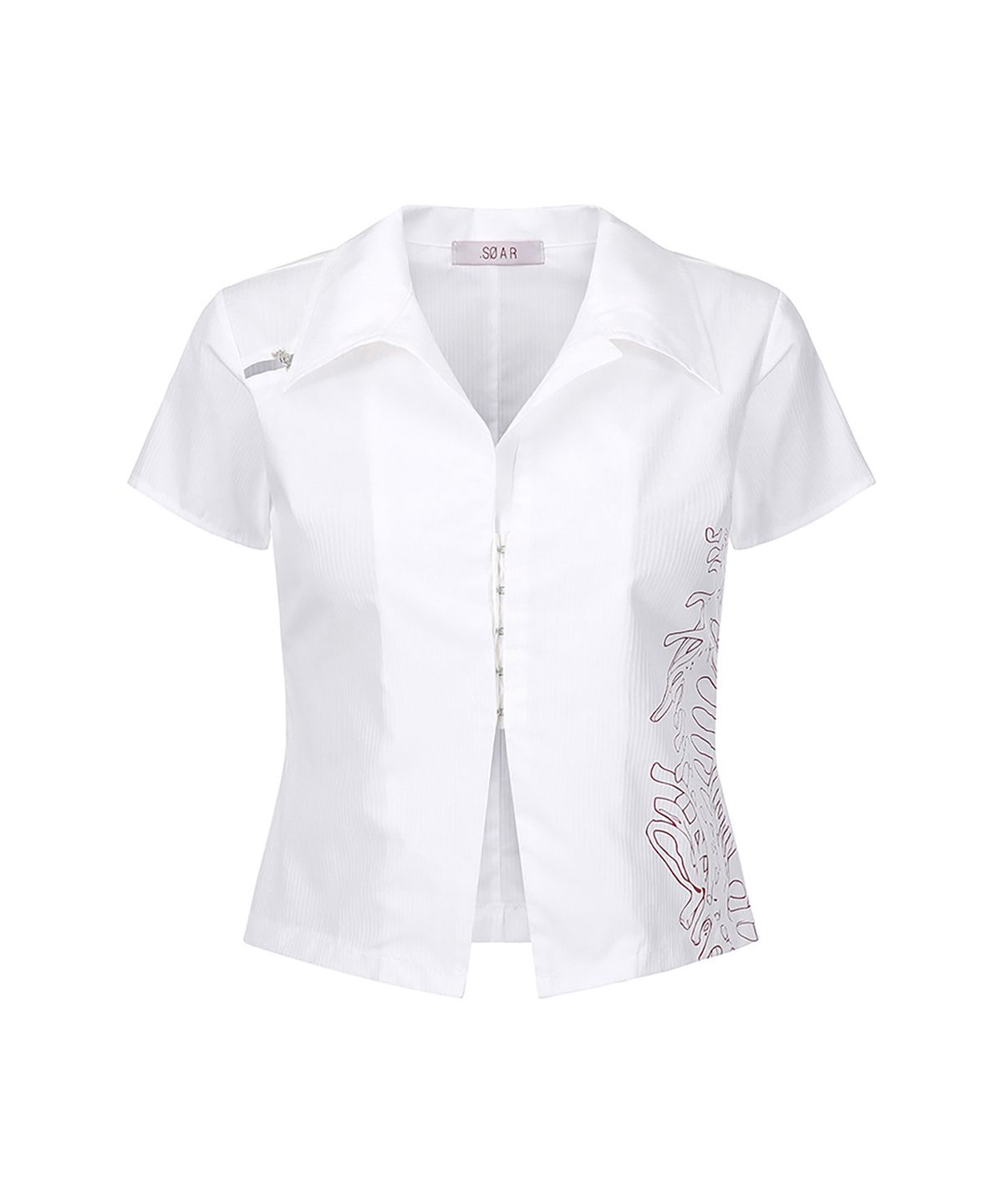 쇠아(SØAR) Born Hook-slit Short Shirt (WHITE)
