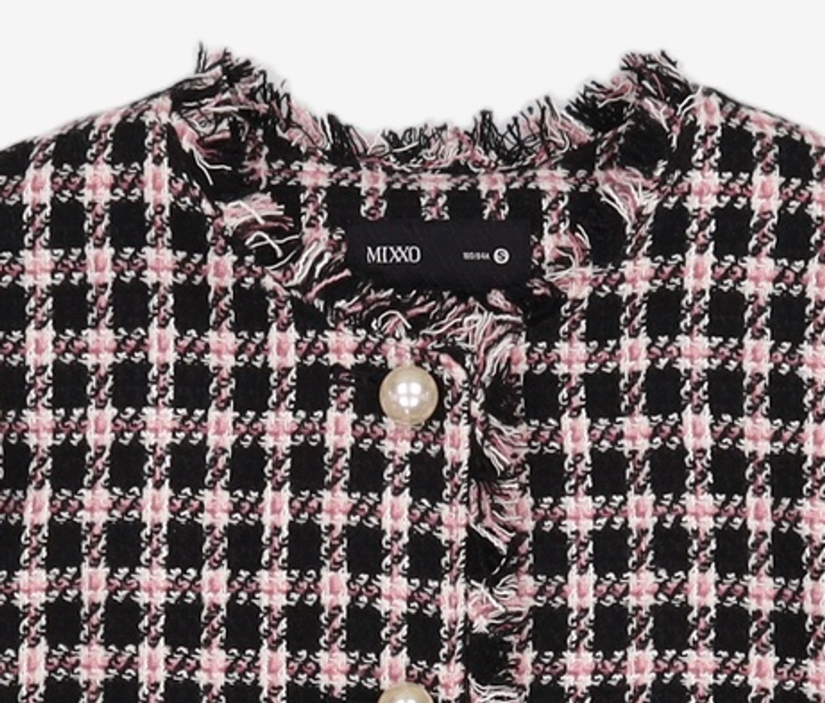 미쏘(MIXXO) 진주 프린지 트위드 자켓 MIWJK8V11B S