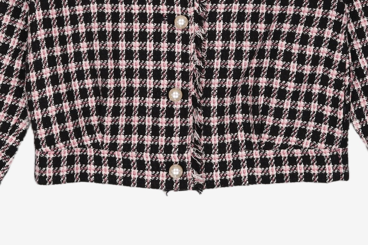미쏘(MIXXO) 진주 프린지 트위드 자켓 MIWJK8V11B S