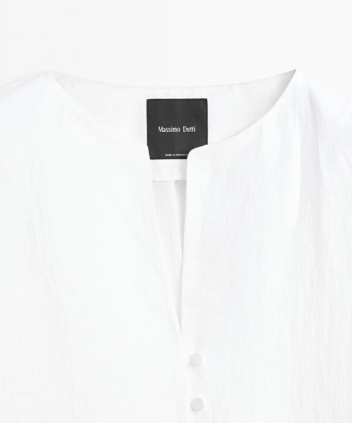 마시모두띠(MASSIMO DUTTI) 버튼 디테일 린넨 블렌드 오버셔츠
