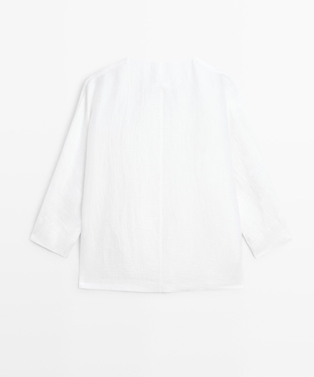 마시모두띠(MASSIMO DUTTI) 버튼 디테일 린넨 블렌드 오버셔츠