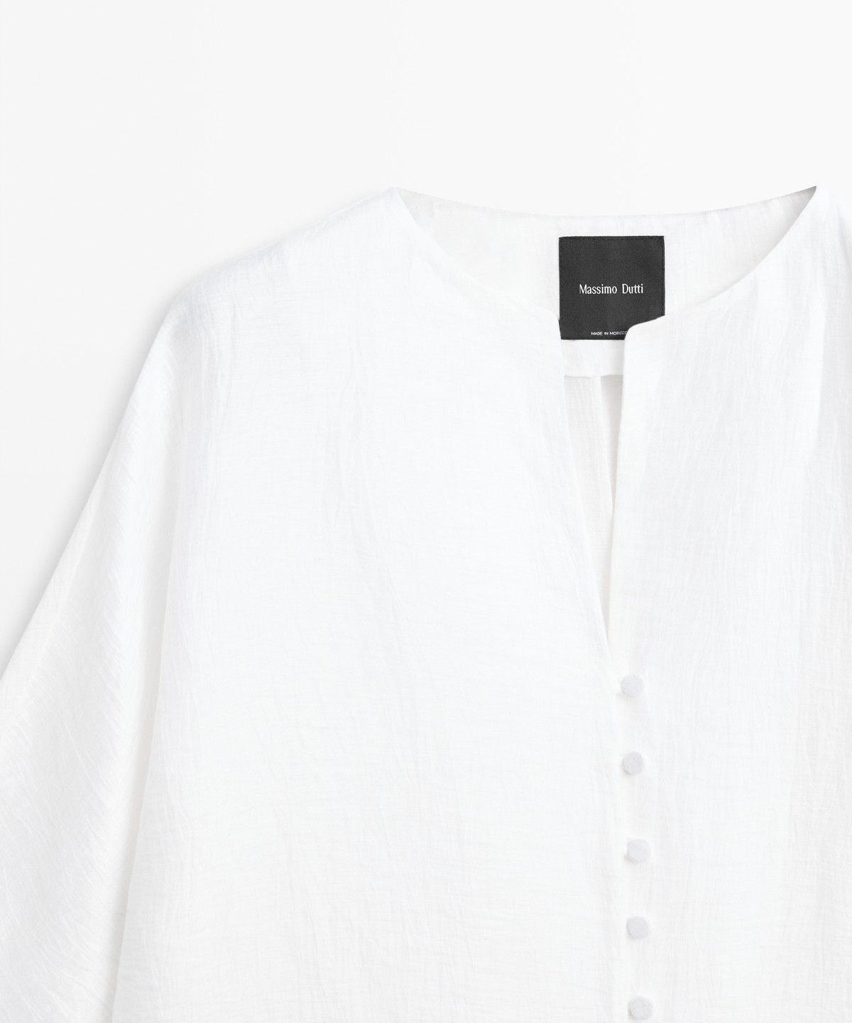 마시모두띠(MASSIMO DUTTI) 버튼 디테일 린넨 블렌드 오버셔츠