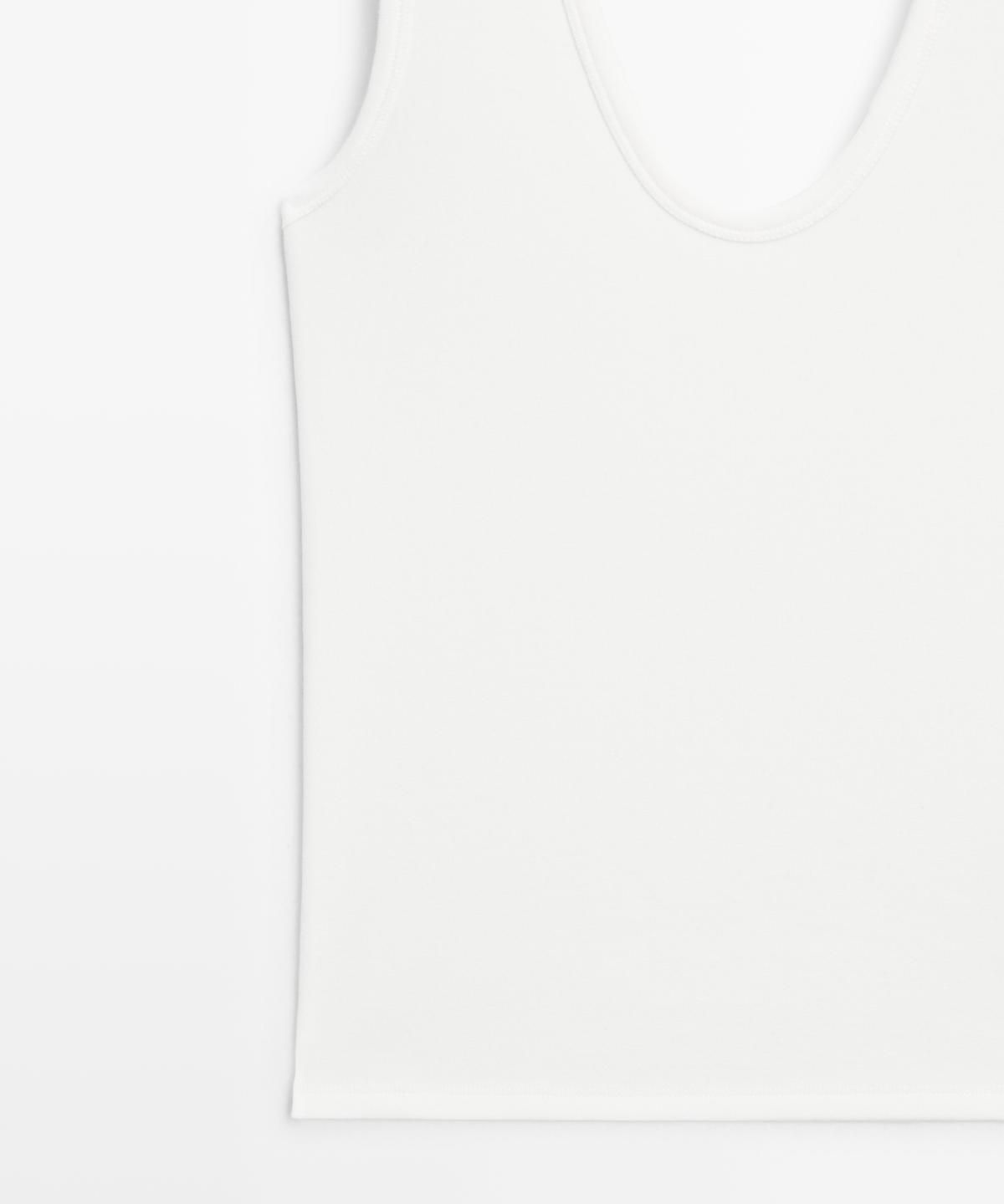 마시모두띠(MASSIMO DUTTI) 코튼 브이넥 탑
