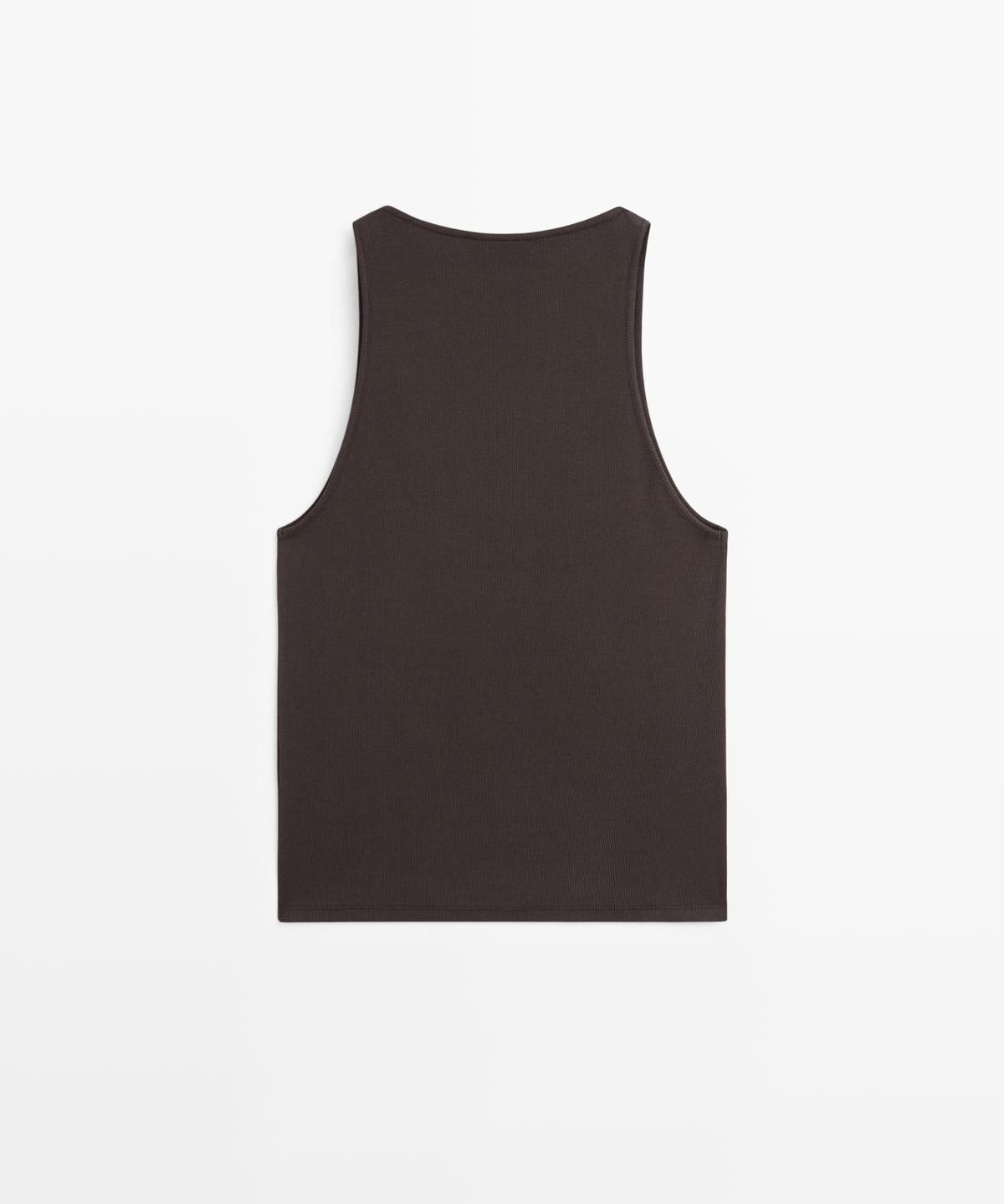 마시모두띠(MASSIMO DUTTI) 레이스 디테일 브이넥 탑